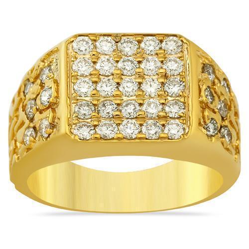 Yellow Gold Super luxury Diamond Ring for Men - Entoun Jewellery